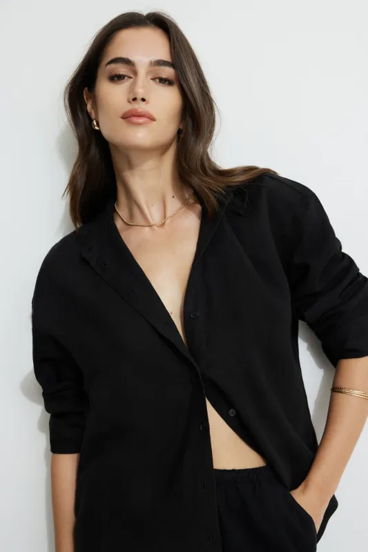 Oversized Linen Shirt sold by Dynamite