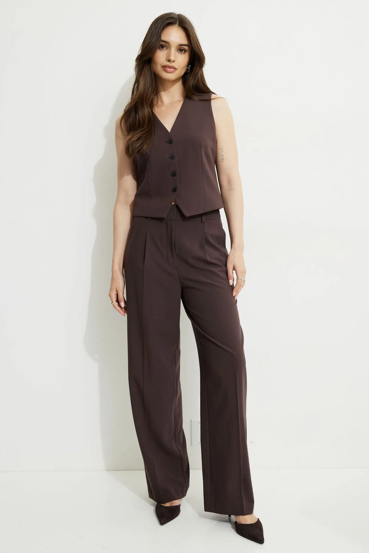 Sofia Pleated Straight Pants sold by Dynamite