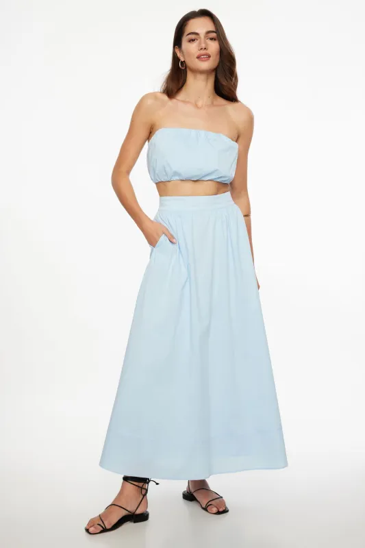 Voluminous Poplin Maxi Skirt sold by Dynamite