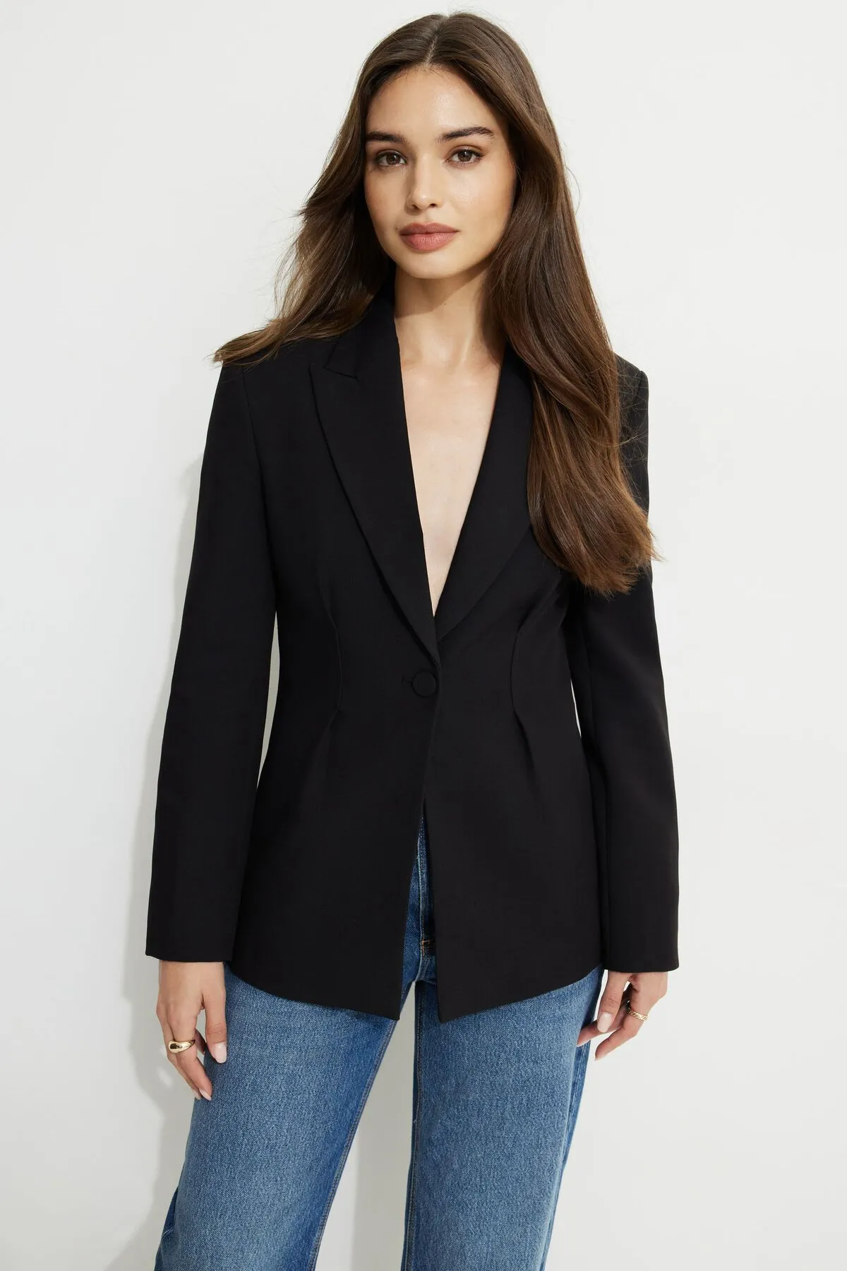 Fitted Single Button Blazer sold by Dynamite