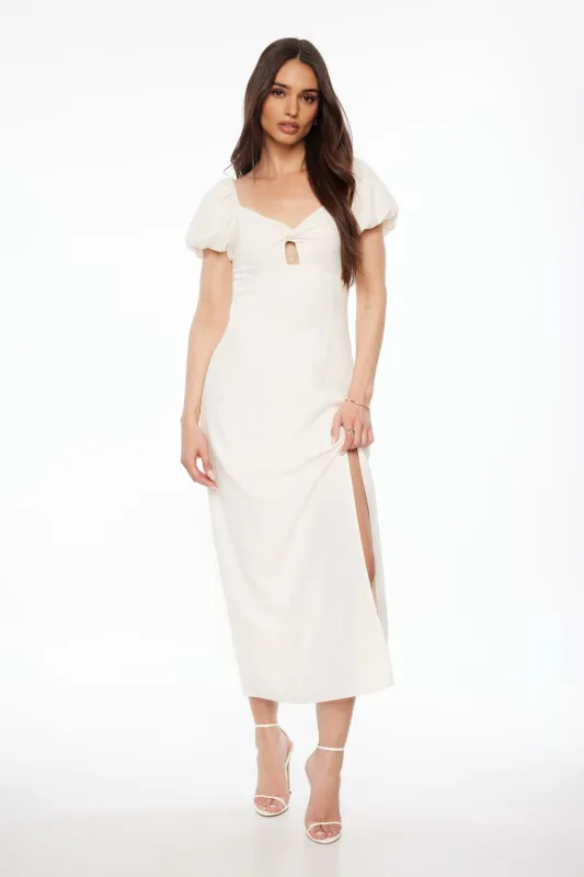 Puff Sleeve Linen Maxi Dress sold by Dynamite