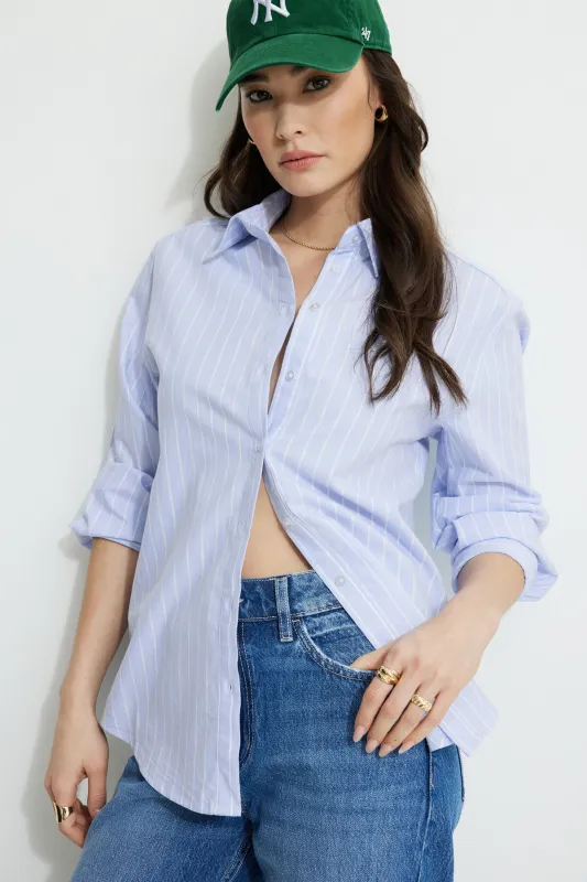 Sutton Striped Oxford Shirt sold by Dynamite