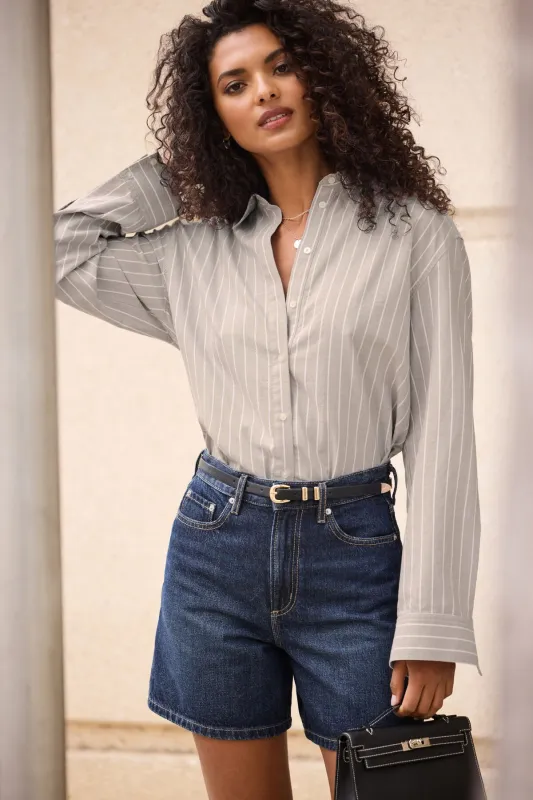Sutton Striped Oxford Shirt sold by Dynamite