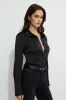 Cinched Satin Shirt sold by Dynamite
