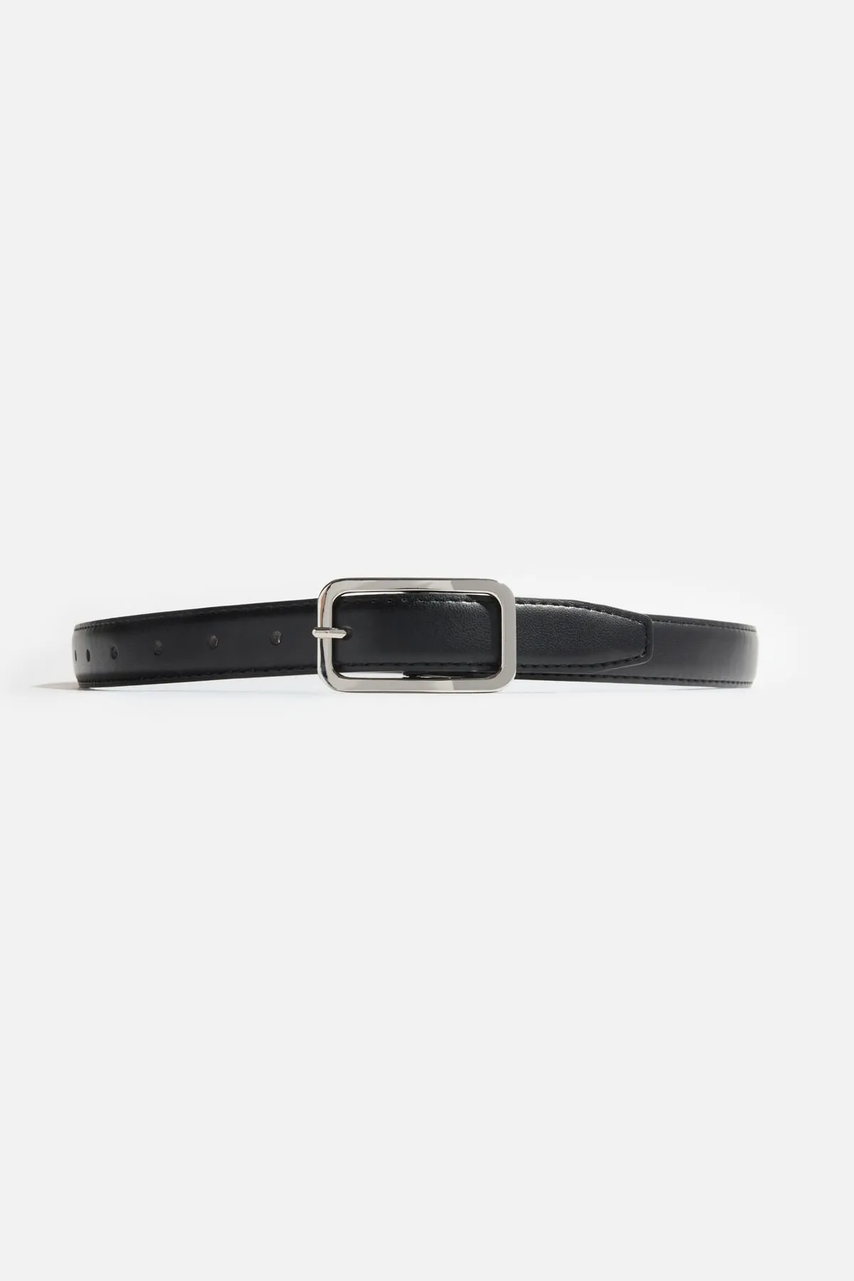 Rounded Rectangle Slim Faux Leather Belt sold by Dynamite