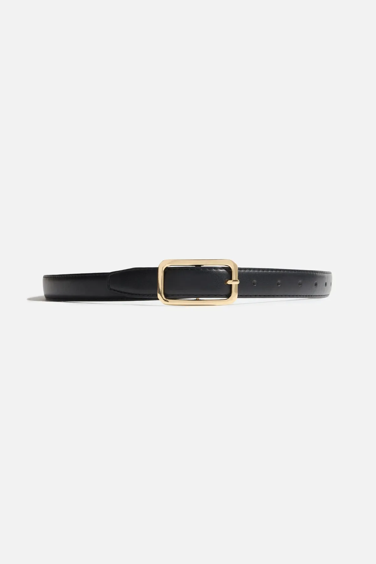 Rounded Rectangle Slim Faux Leather Belt sold by Dynamite