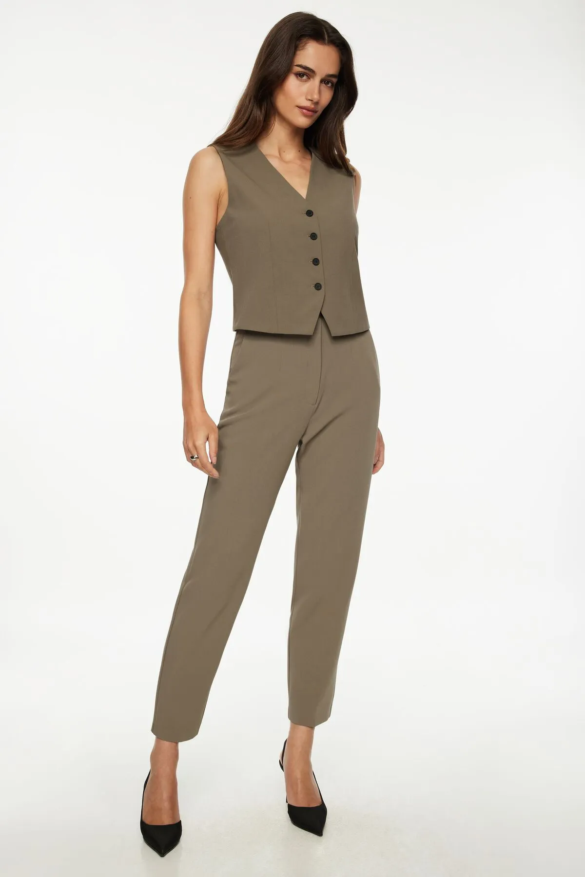 Emily Tailored Slim Ankle Pants sold by Dynamite