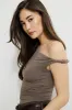 Single Shoulder Draped Jersey Bodysuit sold by Dynamite