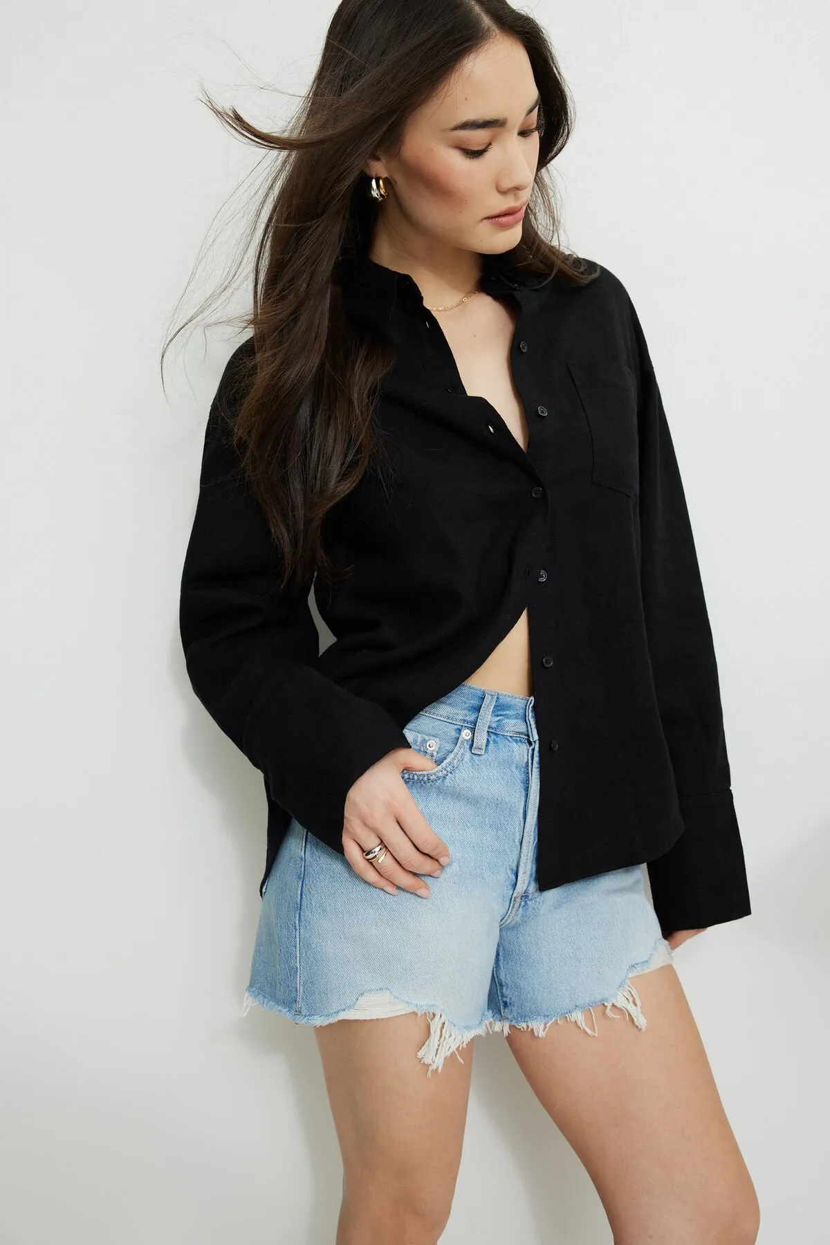 Monroe Oversized Linen Shirt sold by Dynamite