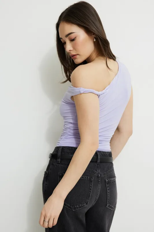 Single Shoulder Draped Jersey Bodysuit sold by Dynamite