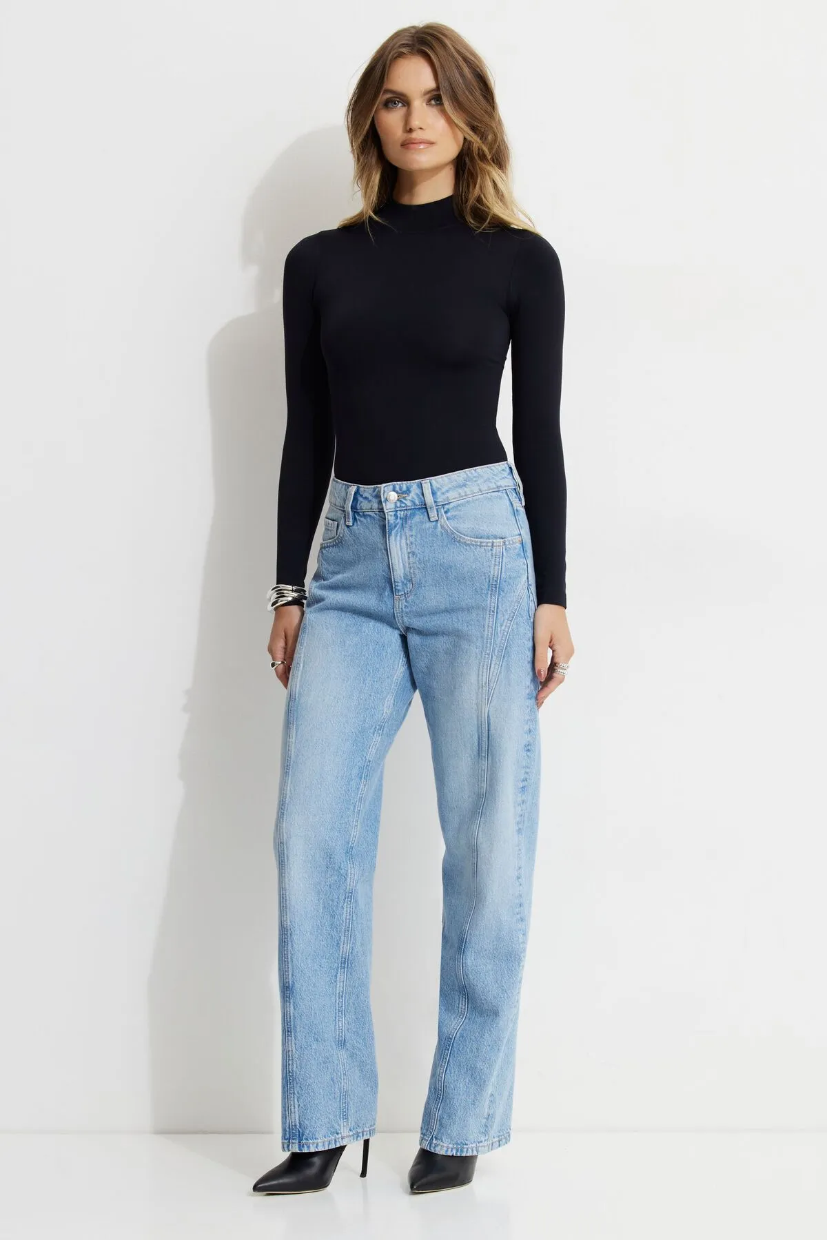 Mika Relaxed Straight Twisted Seam Jeans sold by Dynamite