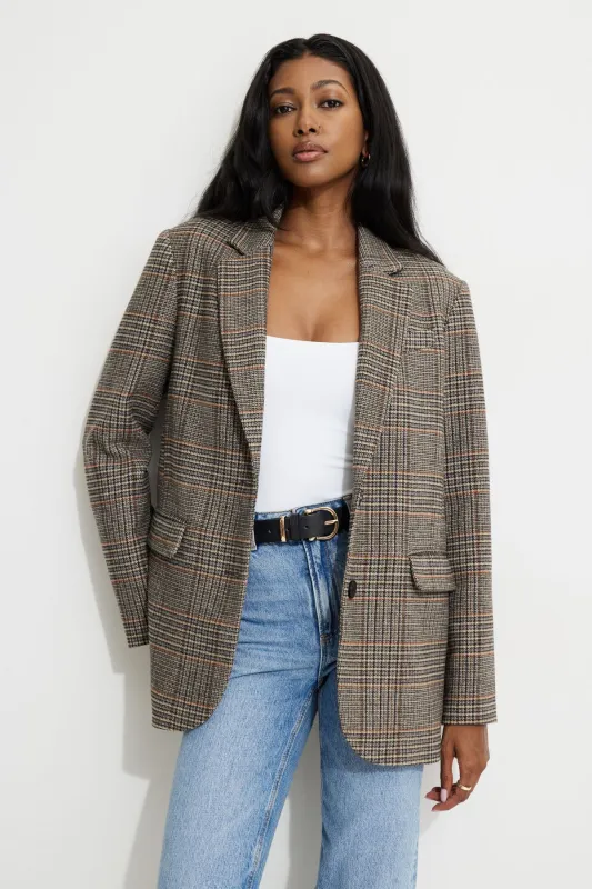 Diana Plaid Oversized Blazer sold by Dynamite