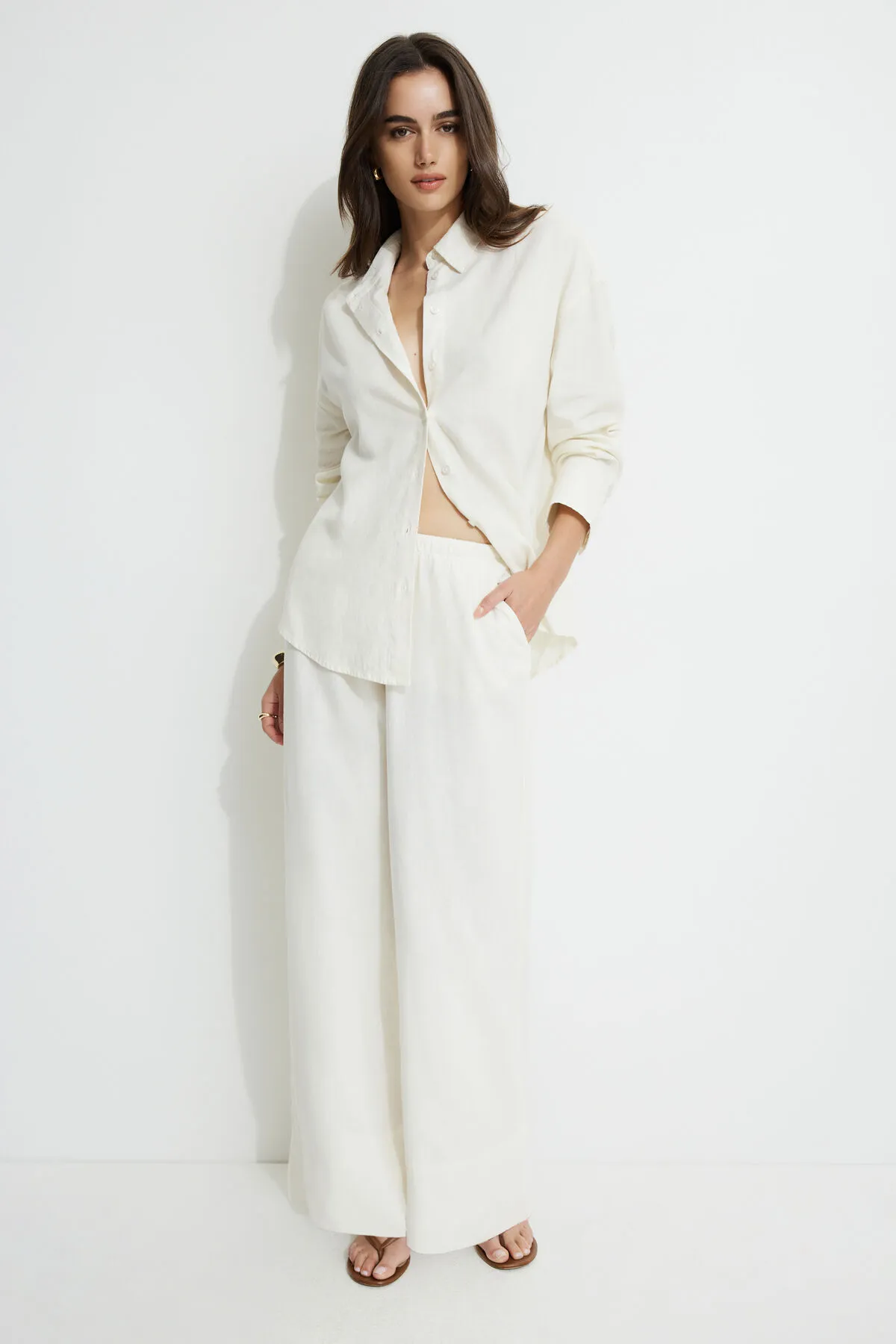 Leo Wide Leg Linen Pants sold by Dynamite