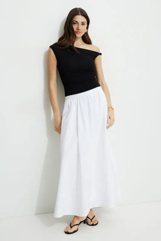 Lily Voluminous Poplin Maxi Skirt sold by Dynamite