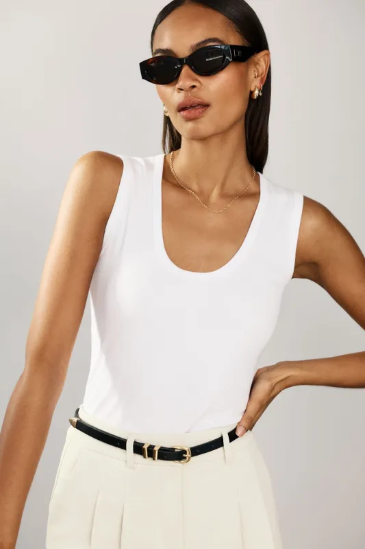 Hallie Ribbed Scoop Tank Top sold by Dynamite