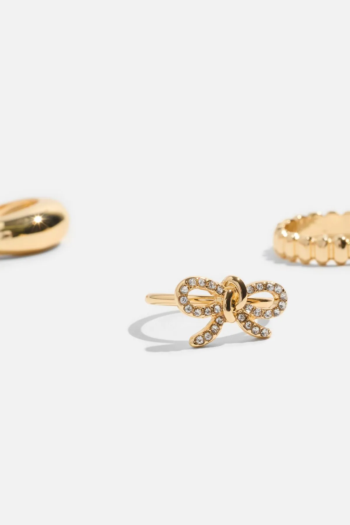 3-Pack Gem Knotted Bow Rings sold by Dynamite product image thumbnail 3