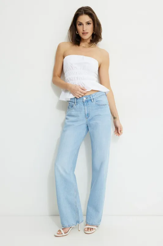 Mika Mid Rise Relaxed Straight Leg Jeans sold by Dynamite