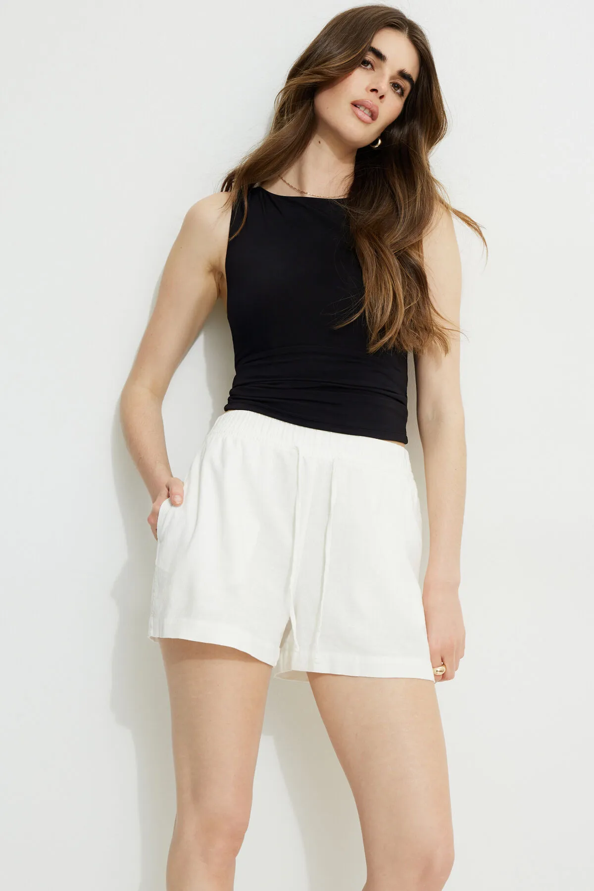 Pull On Linen Shorts sold by Dynamite