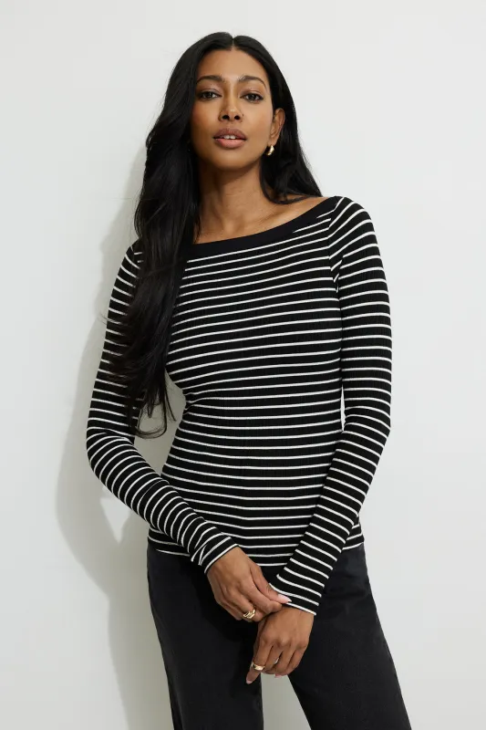 Ribbed Long Sleeve T Shirt sold by Dynamite