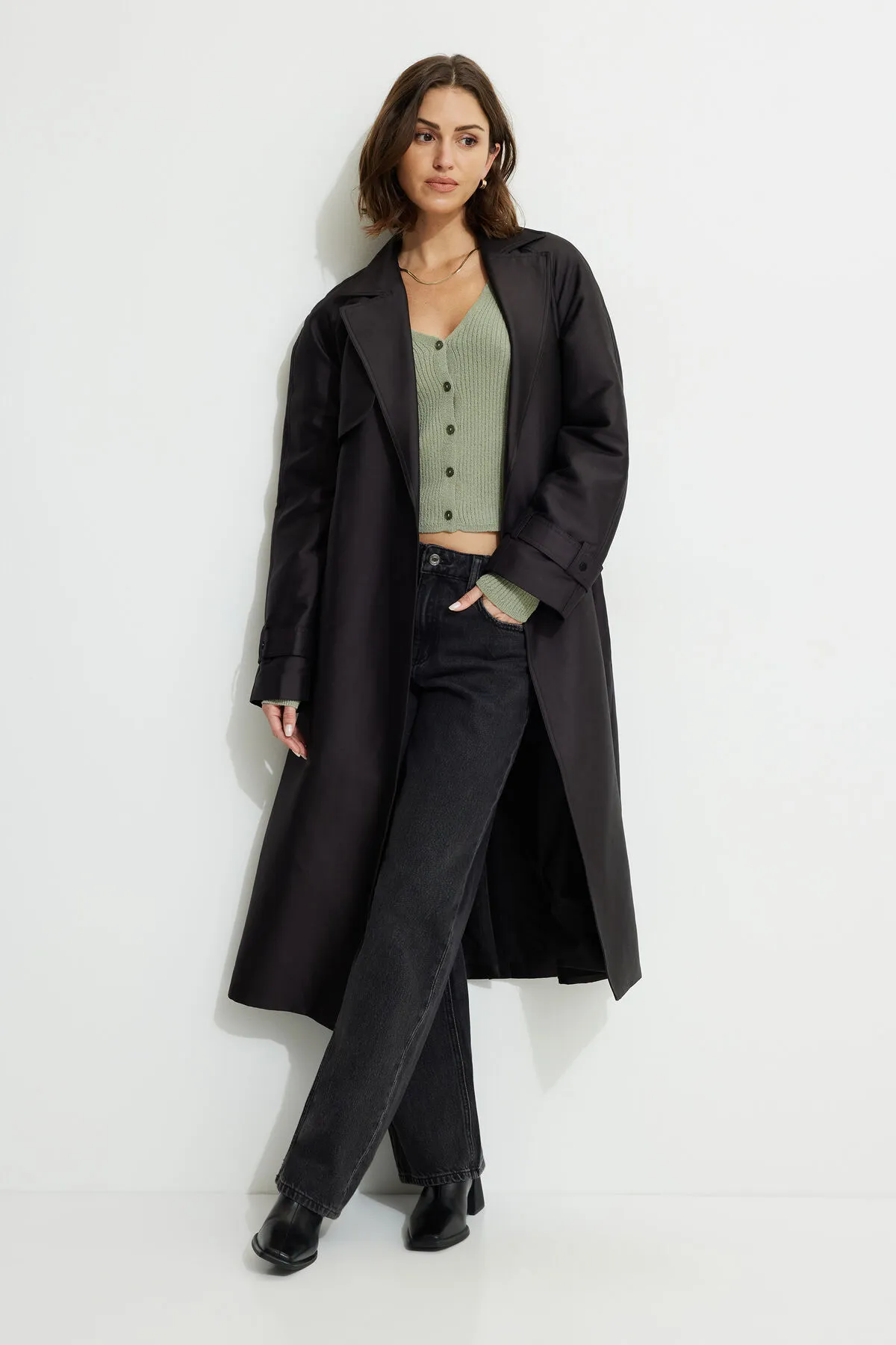 Mila Ribbed V Neck Cardigan sold by Dynamite product image thumbnail 2