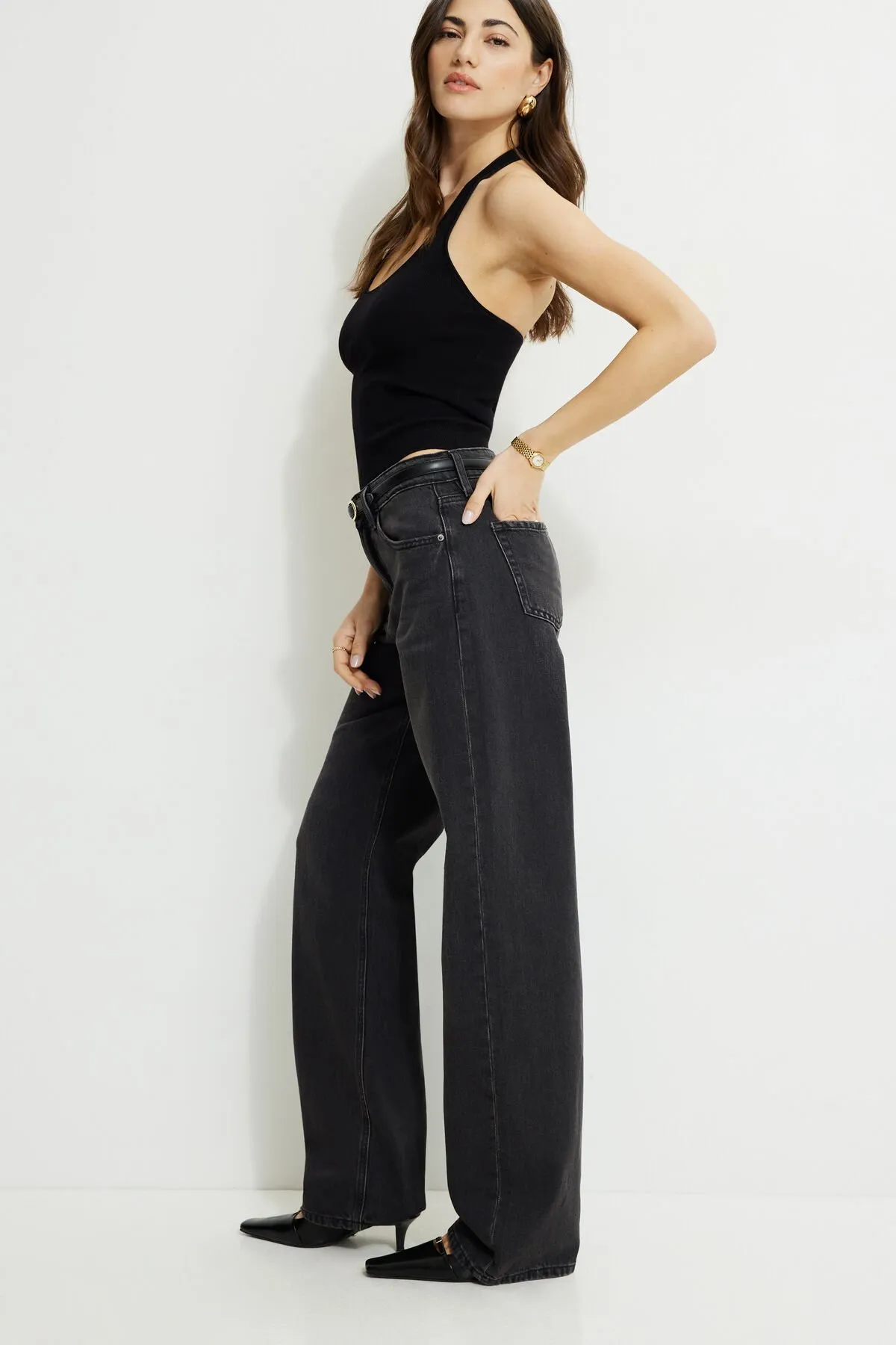 Mika Mid Rise Relaxed Straight Leg Jeans sold by Dynamite