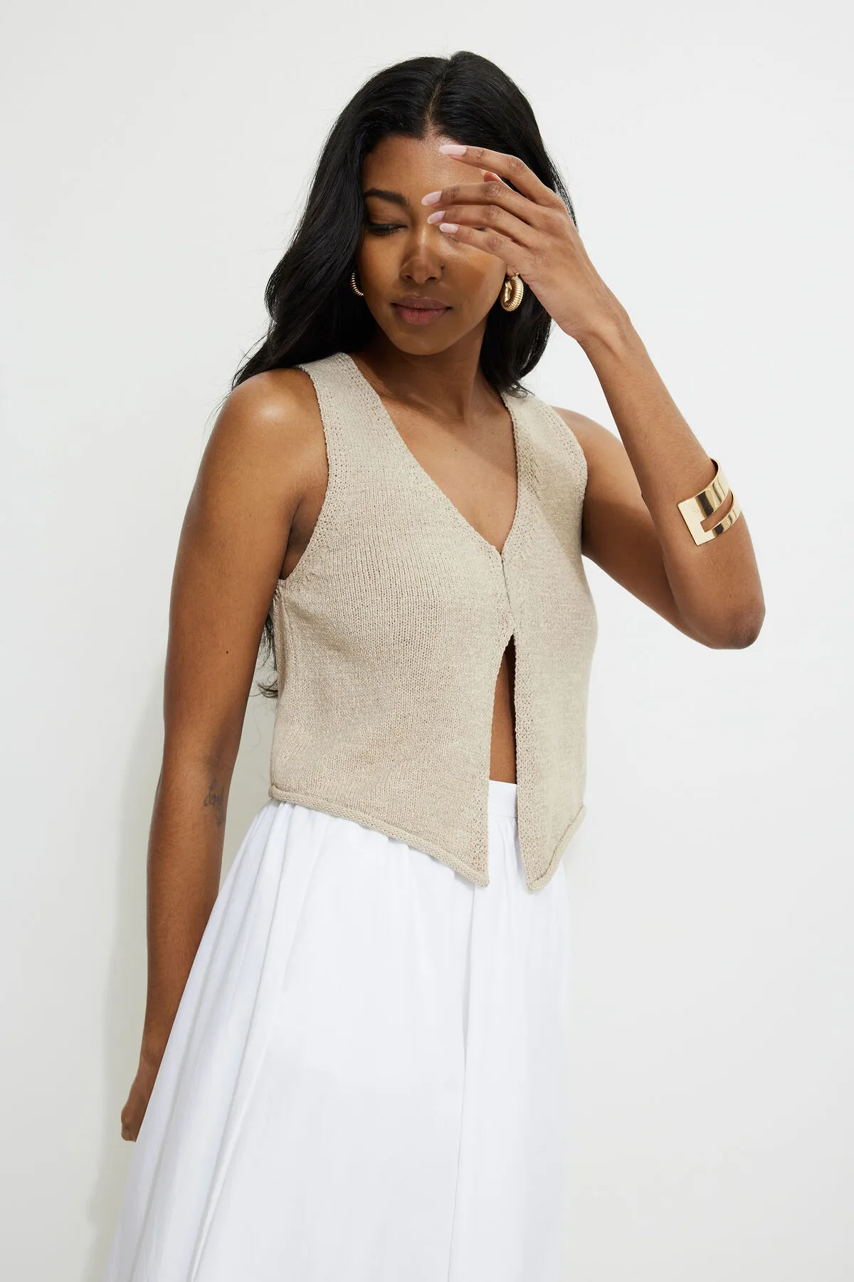 Keyhole Knit Vest sold by Dynamite product image thumbnail 3