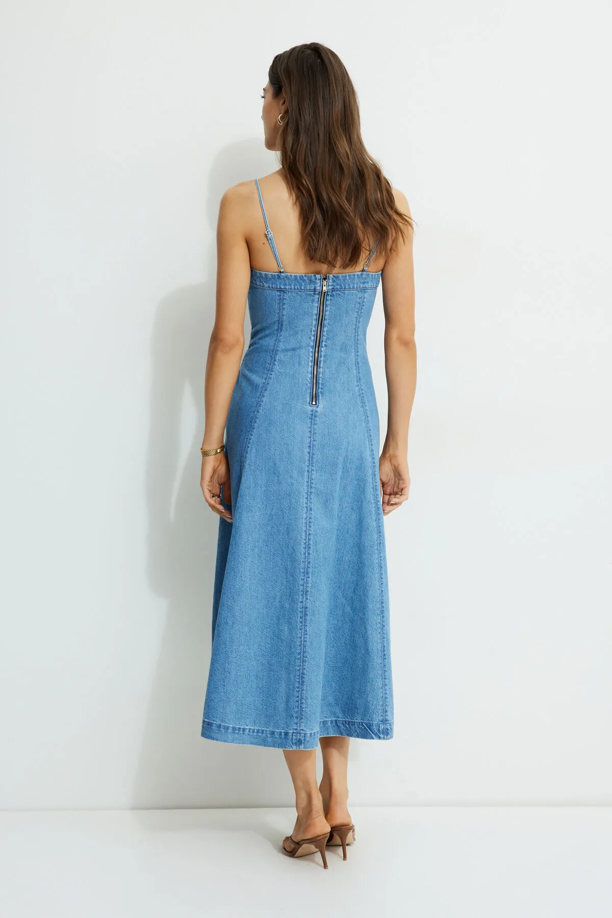 Flared Denim Maxi Dress sold by Dynamite product image thumbnail 4