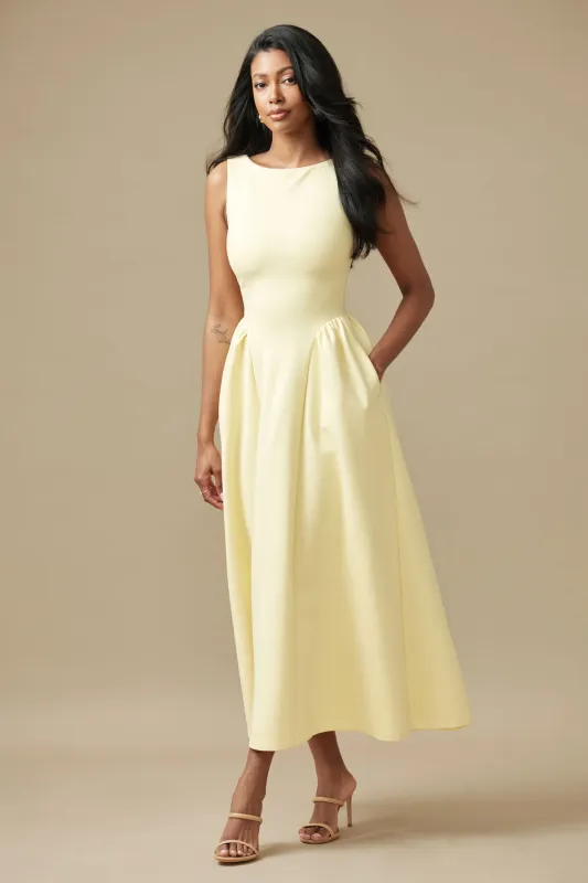 Iris Flared Ponte Maxi Dress sold by Dynamite