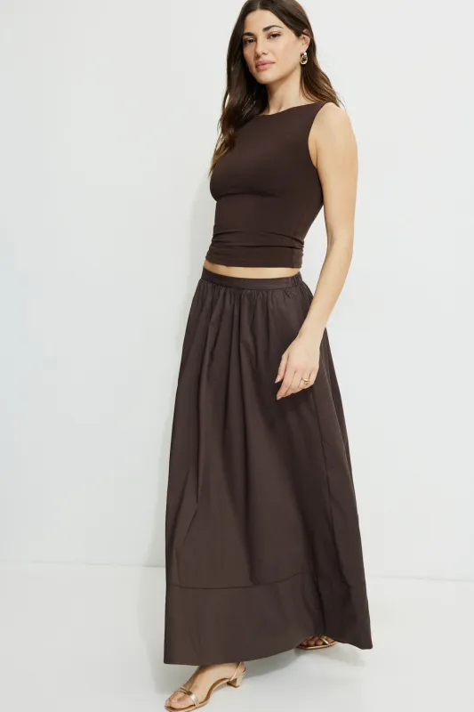Lily Voluminous Poplin Maxi Skirt sold by Dynamite