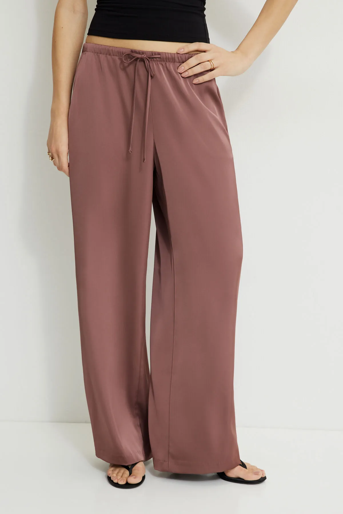 Leo Wide Leg Satin Pants sold by Dynamite product image thumbnail 2