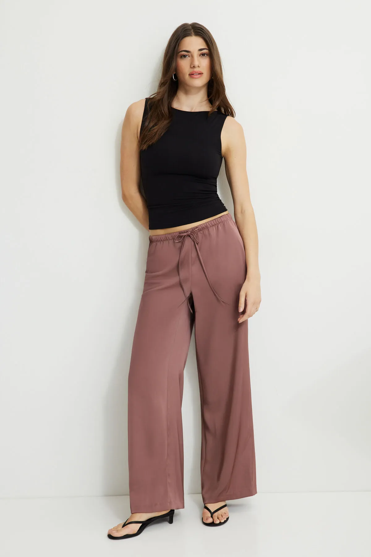 Leo Wide Leg Satin Pants sold by Dynamite product image thumbnail 4