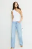 Beaded Drawstring Single Shoulder Jersey Top sold by Dynamite