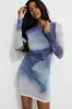 Shirred Mesh Mini Dress sold by Dynamite