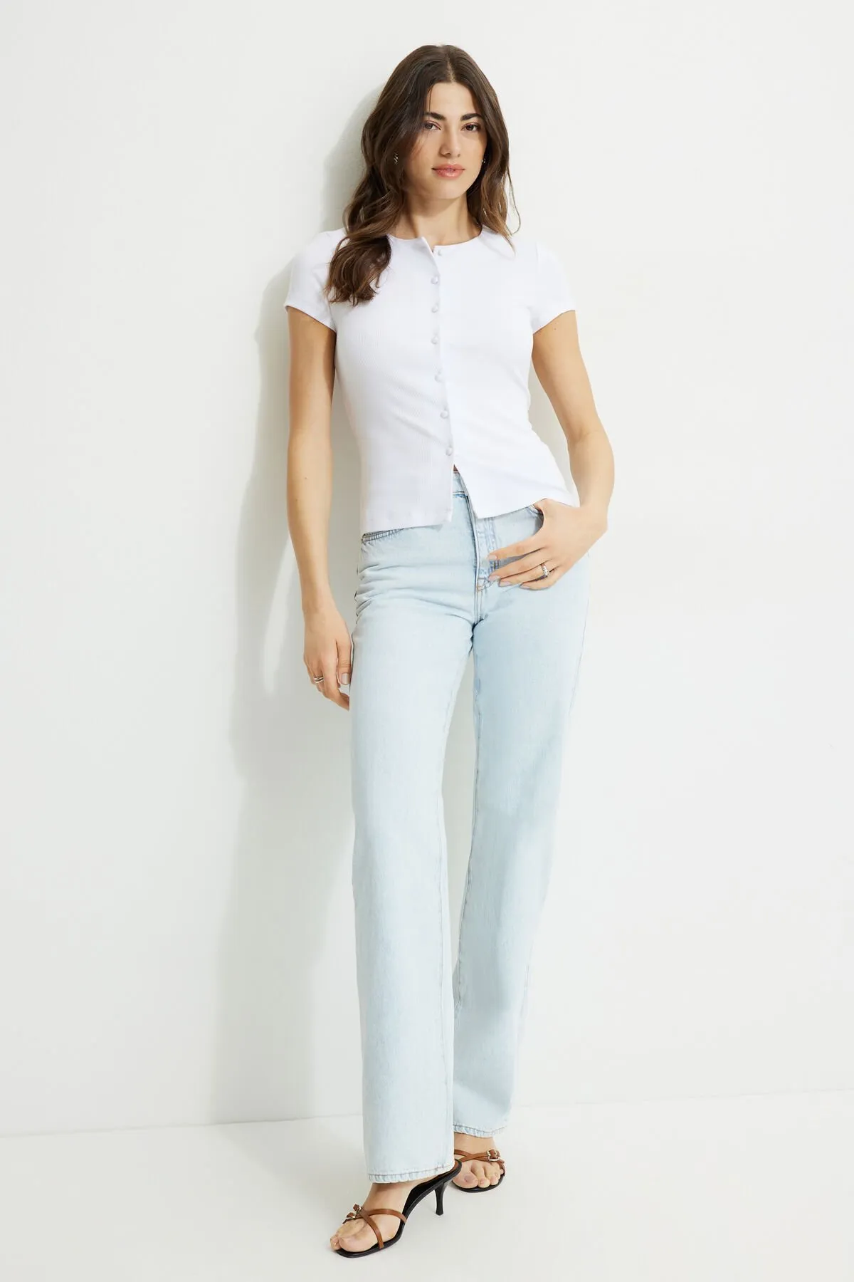 Ribbed Short Sleeve Cardigan sold by Dynamite product image thumbnail 2