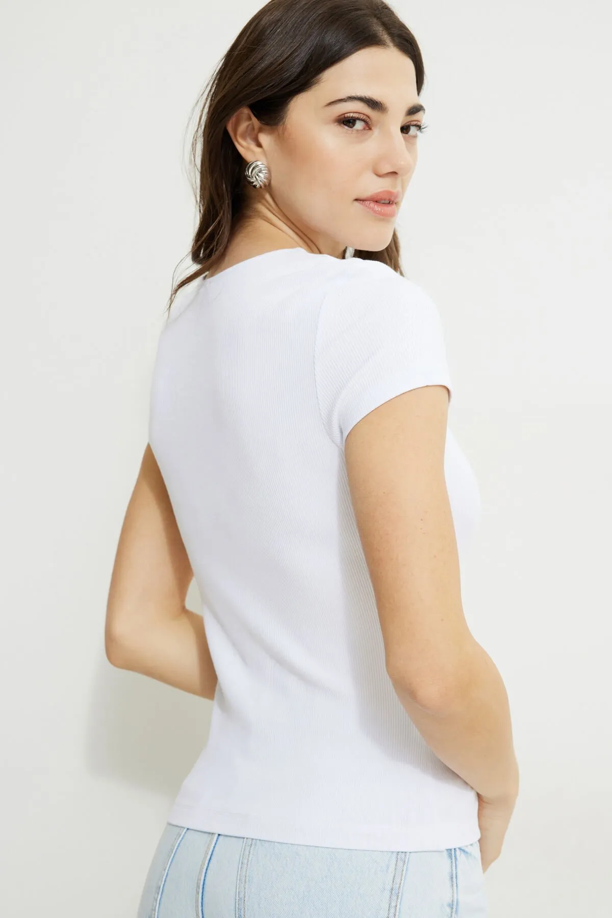 Ribbed Short Sleeve Cardigan sold by Dynamite product image thumbnail 5