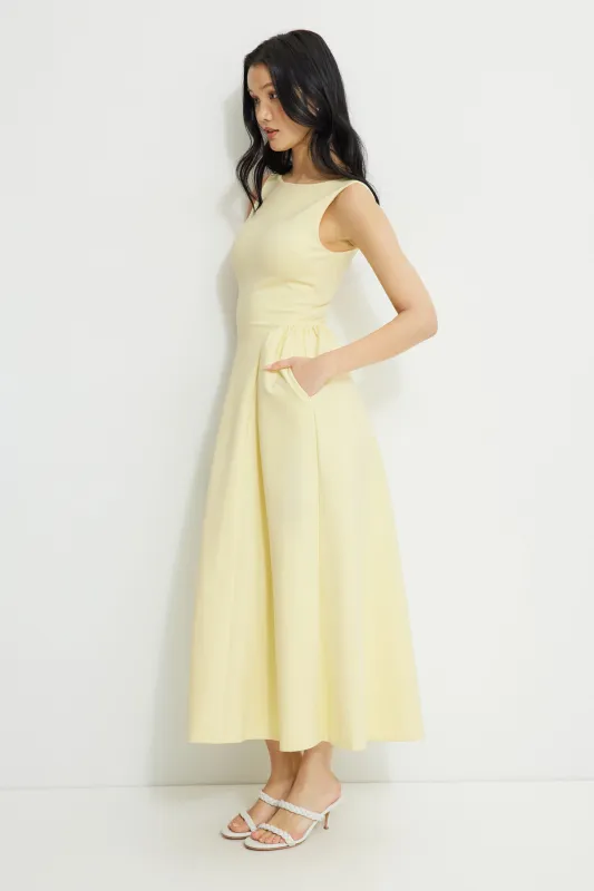 Flared Ponte Maxi Dress sold by Dynamite