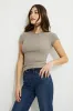 Olive Ribbed Crewneck T Shirt sold by Dynamite