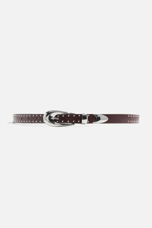 Studded Skinny Faux Leather Belt sold by Dynamite
