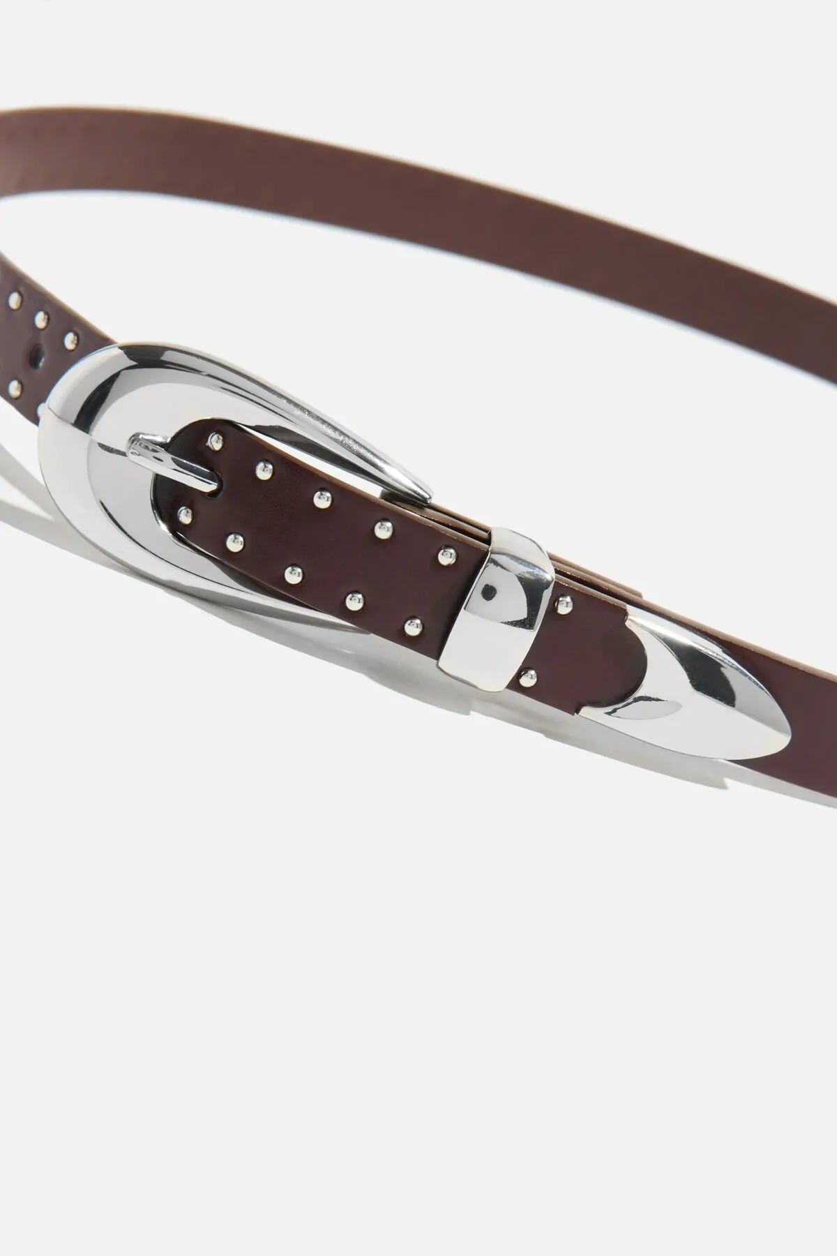 Studded Skinny Faux Leather Belt sold by Dynamite product image thumbnail 2