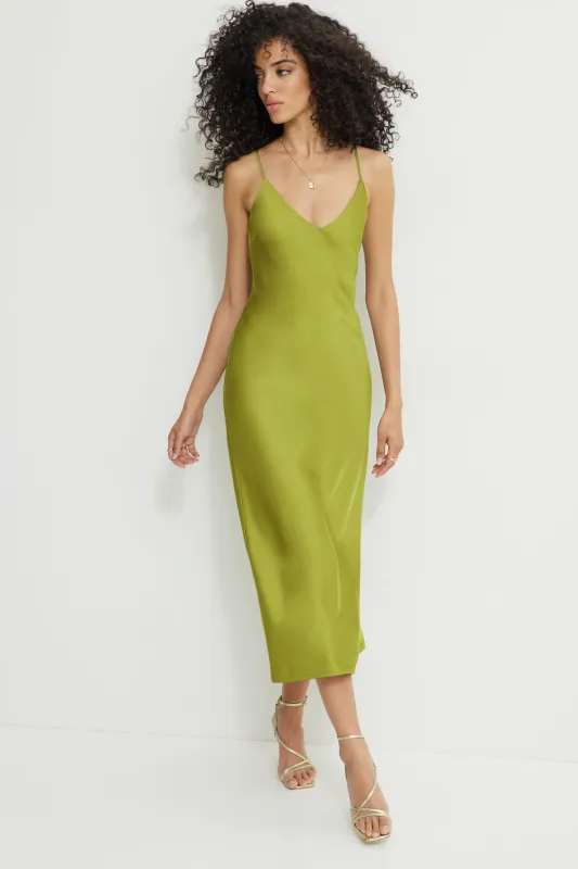 Aimee Satin Maxi Slip Dress sold by Dynamite