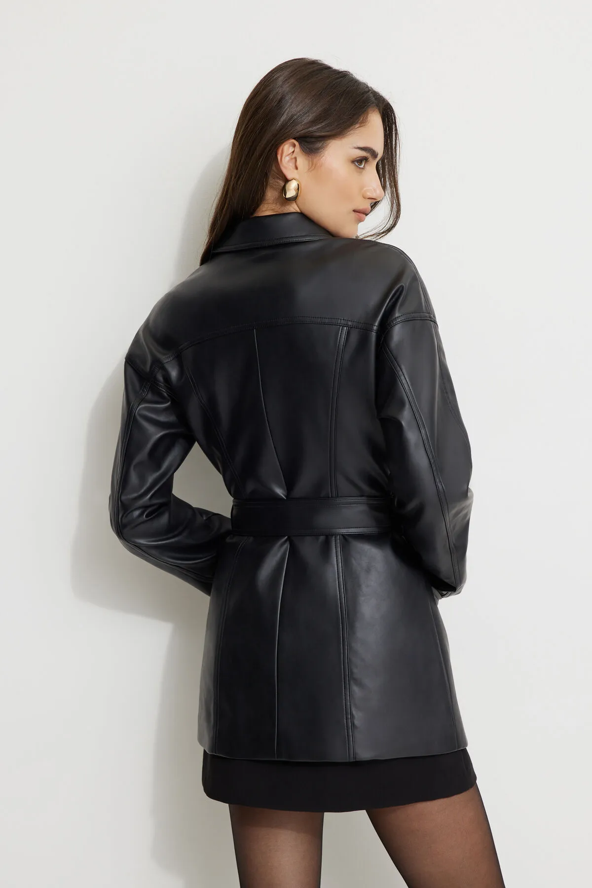 Belted Faux Leather Jacket sold by Dynamite product image thumbnail 3