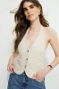 Linen Halter Vest sold by Dynamite