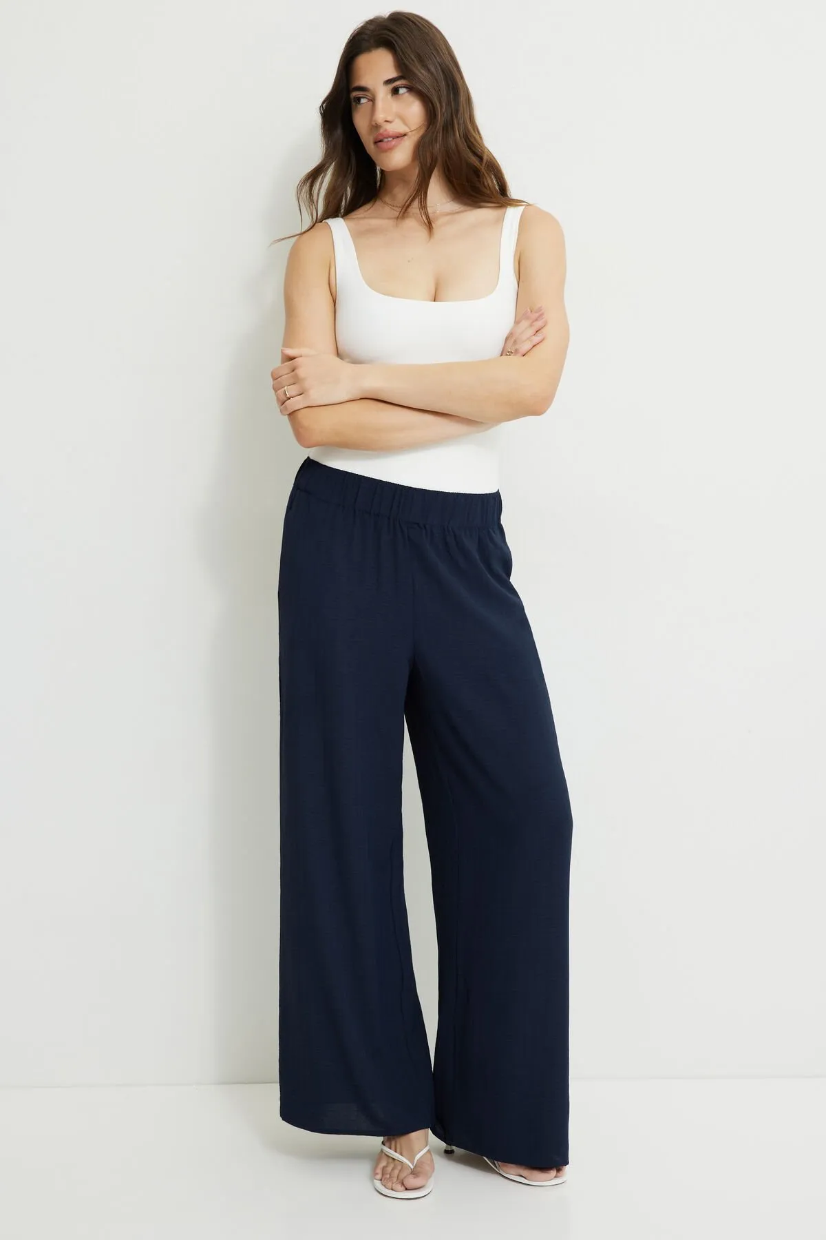 Wide Leg Pull On Pants sold by Dynamite