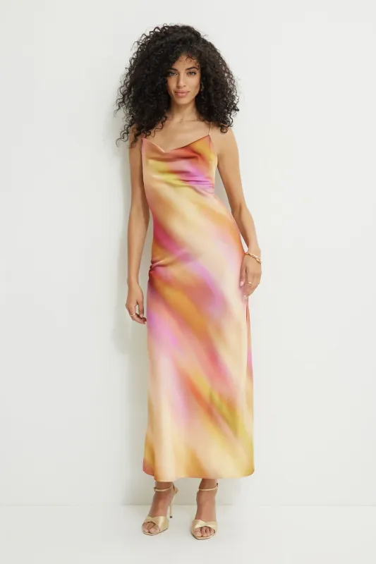 Cowl Neck Satin Maxi Slip Dress sold by Dynamite