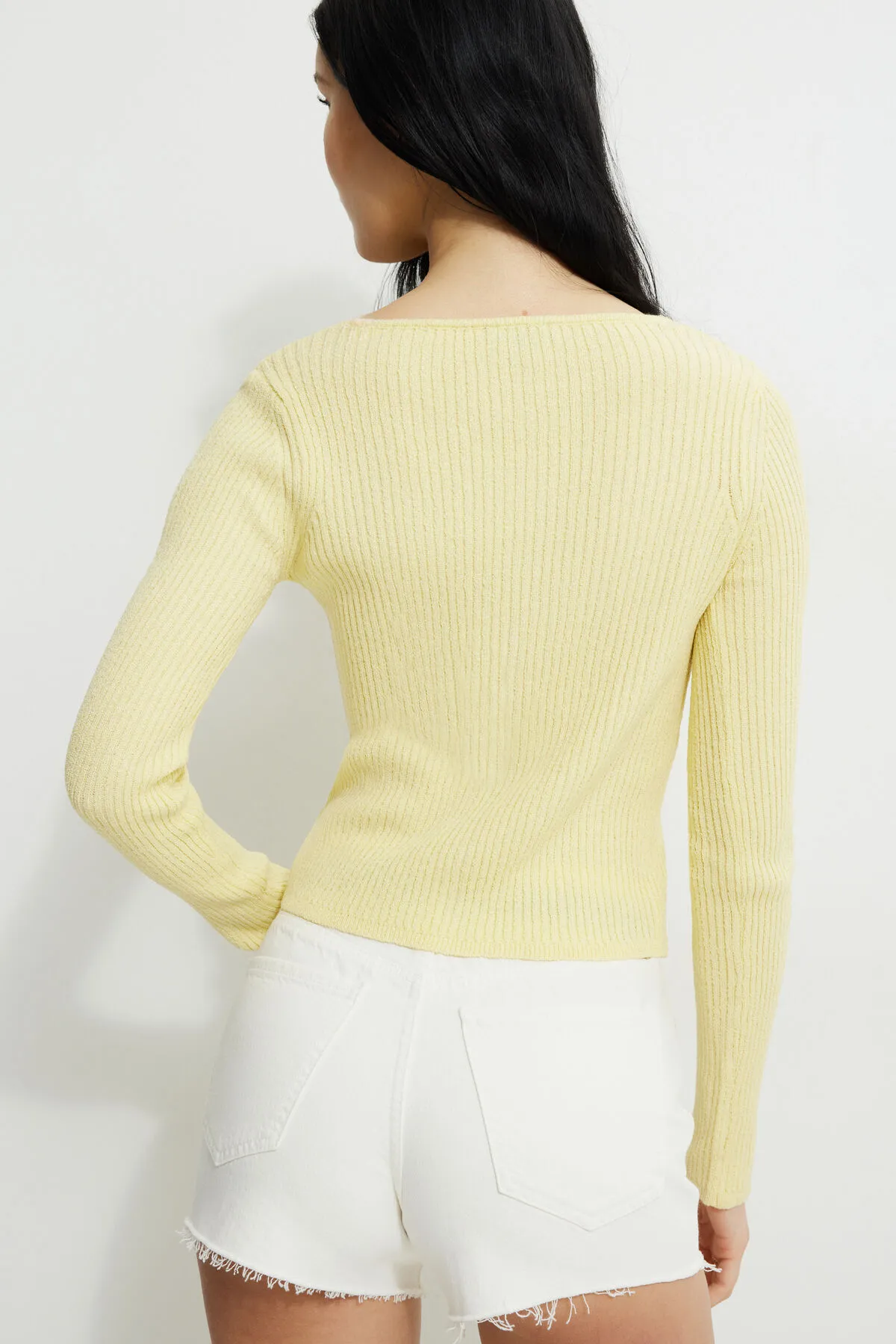 Mila Ribbed V Neck Cardigan sold by Dynamite product image thumbnail 4