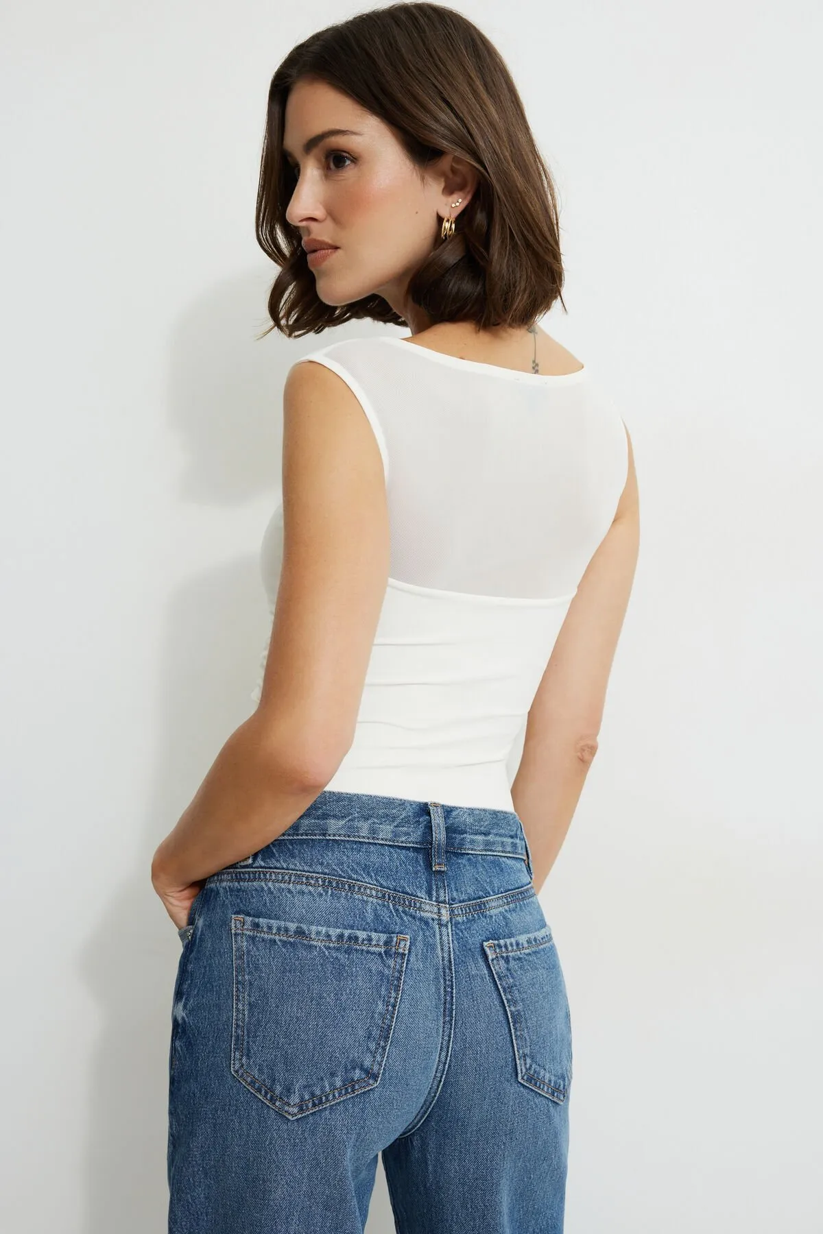 Layered Sculpt Mesh Bodysuit sold by Dynamite product image thumbnail 4