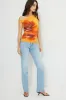 Printed Single Shoulder Mesh Top sold by Dynamite
