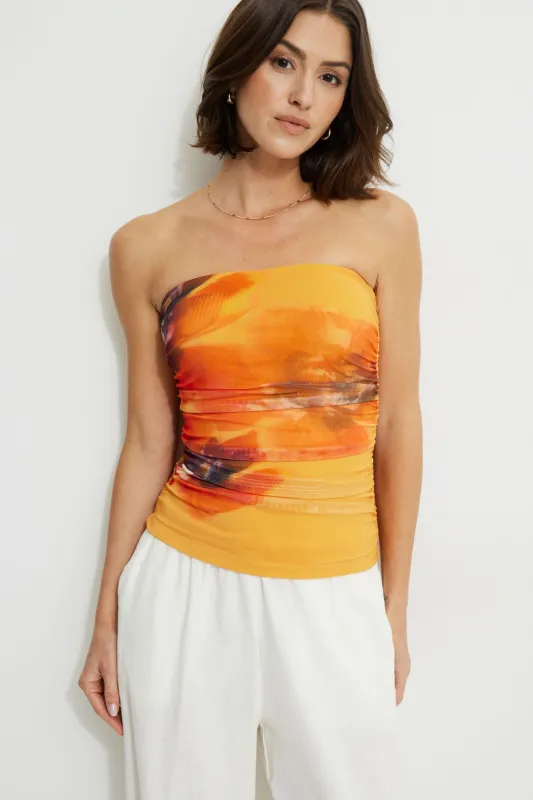 Printed Mesh Tube Top sold by Dynamite
