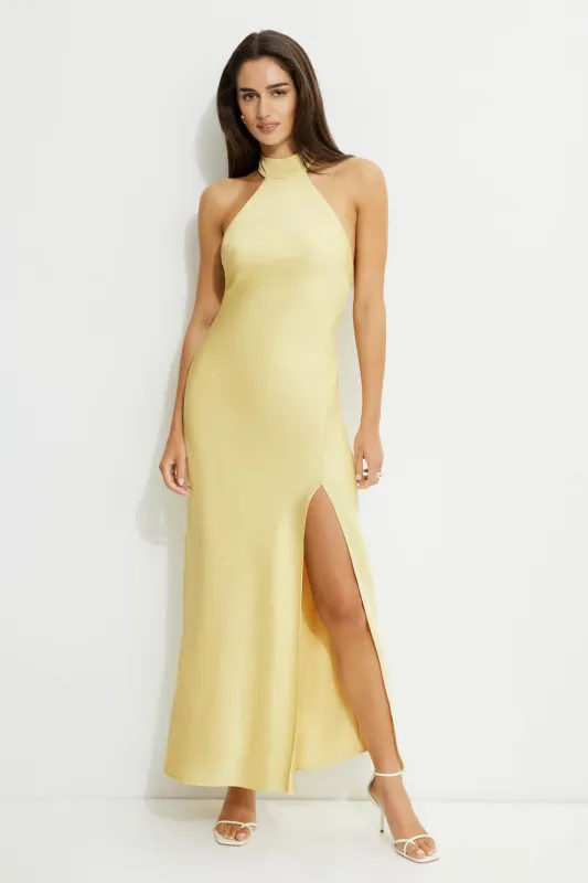 Halter Satin Maxi Dress sold by Dynamite