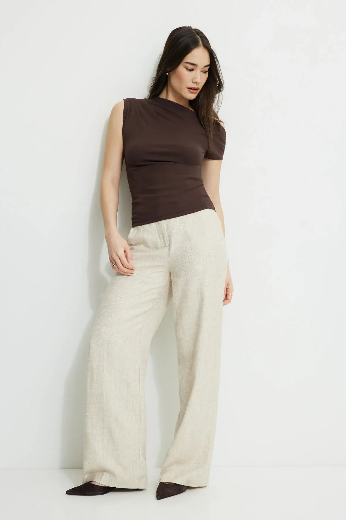 Yasmin Linen Straight Leg Pants sold by Dynamite